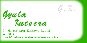 gyula kutsera business card